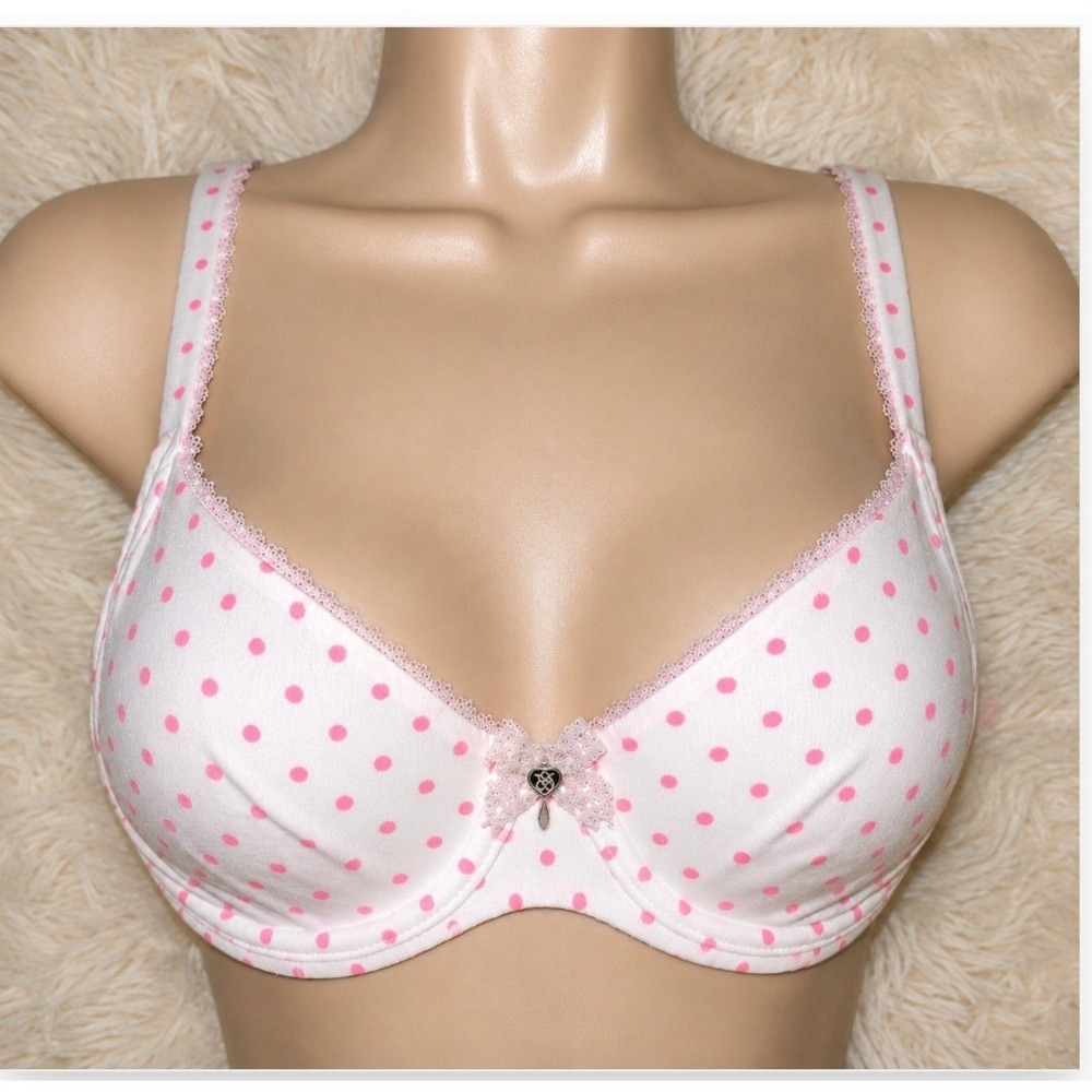 Victoria's Secret Body by Victoria Polka Dot Lace Underwire Bra 38C Coquette - Picture 2 of 11